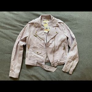 NWT Michael Kors Crinkled Leather Moto Jacket